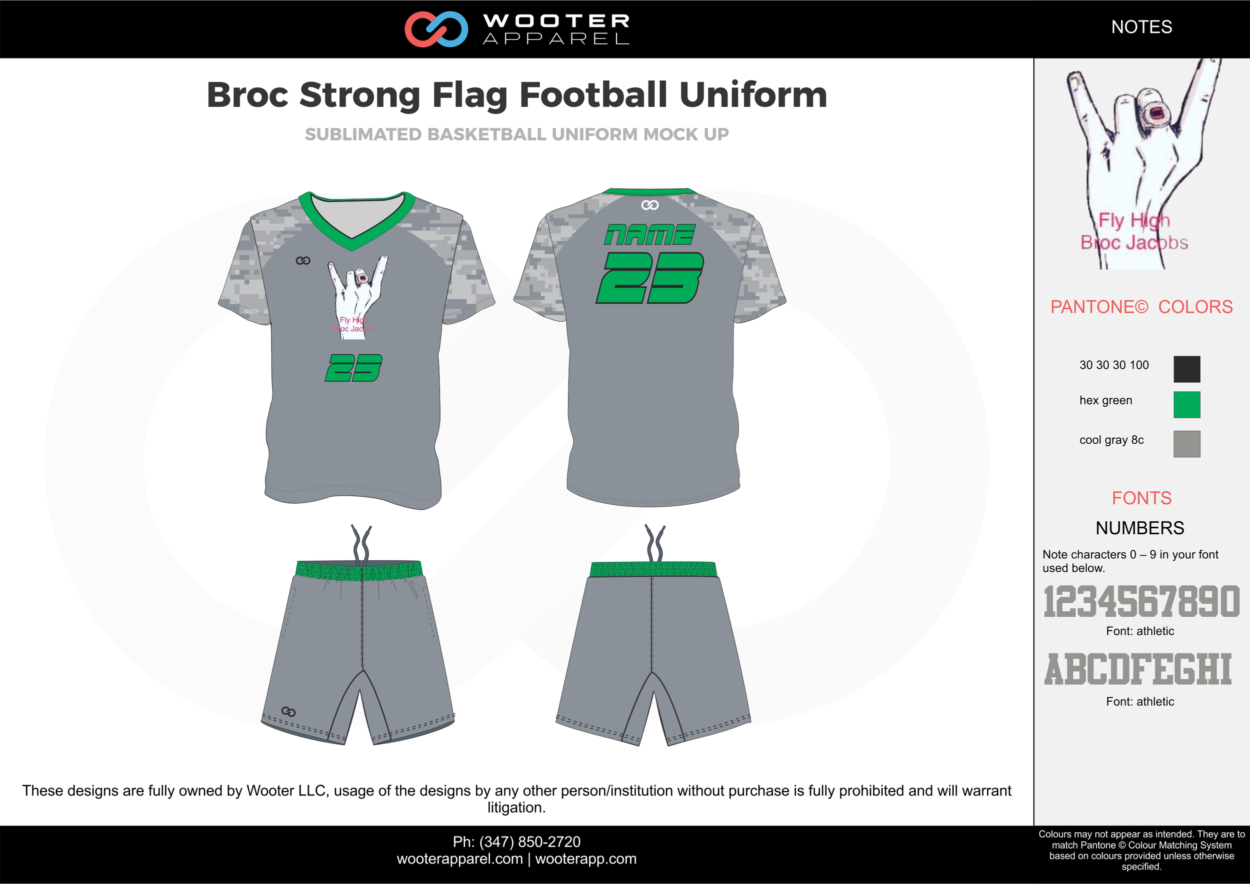 Broc Strong Flag gray green black football uniforms jerseys shorts