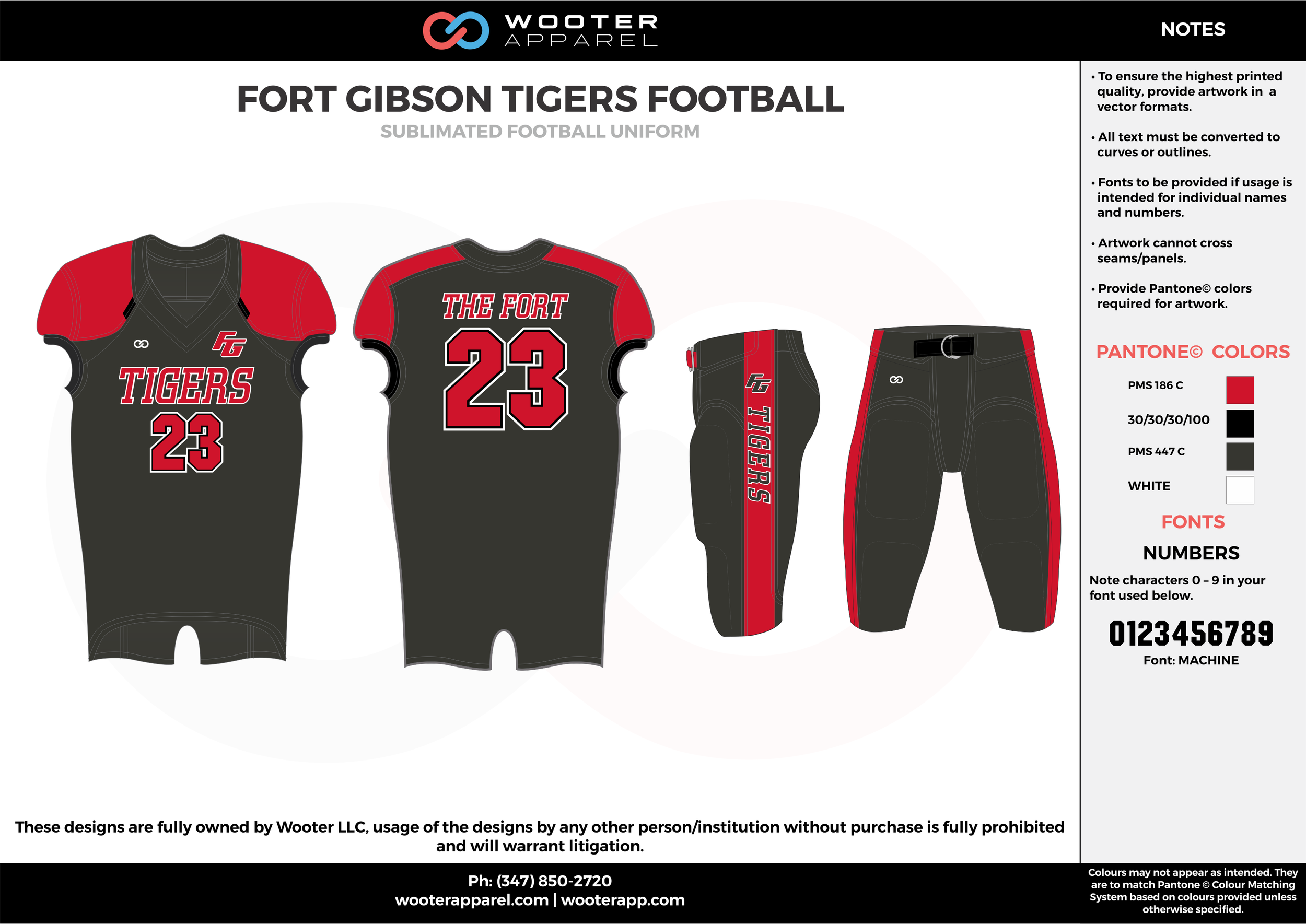 FORT GIBSON TIGERS FOOTBALL black red white football uniforms jerseys pants