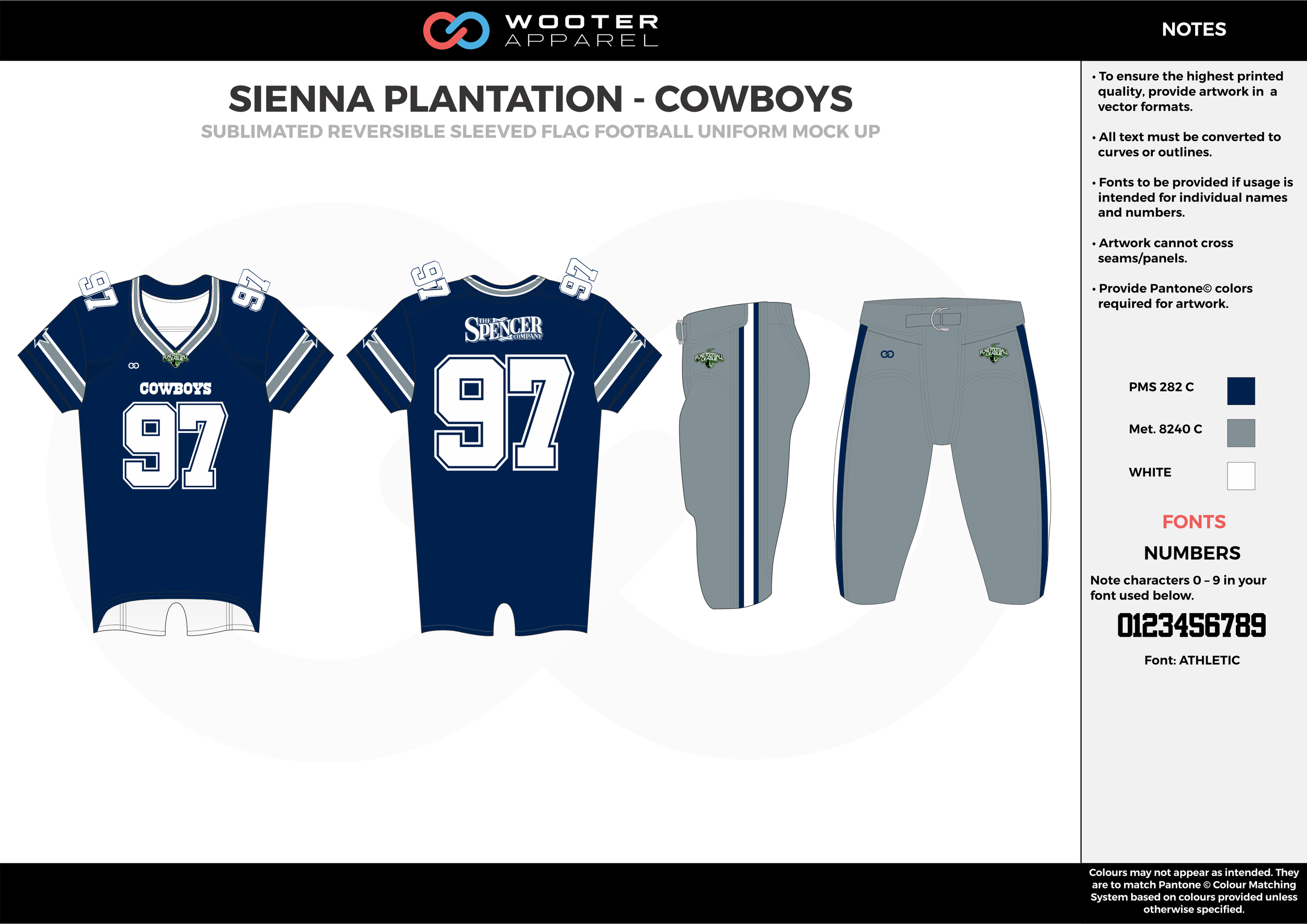 SIENNA PLANTATION - COWBOYS blue gray white Football Uniform, Jersey, Pants, Integraded