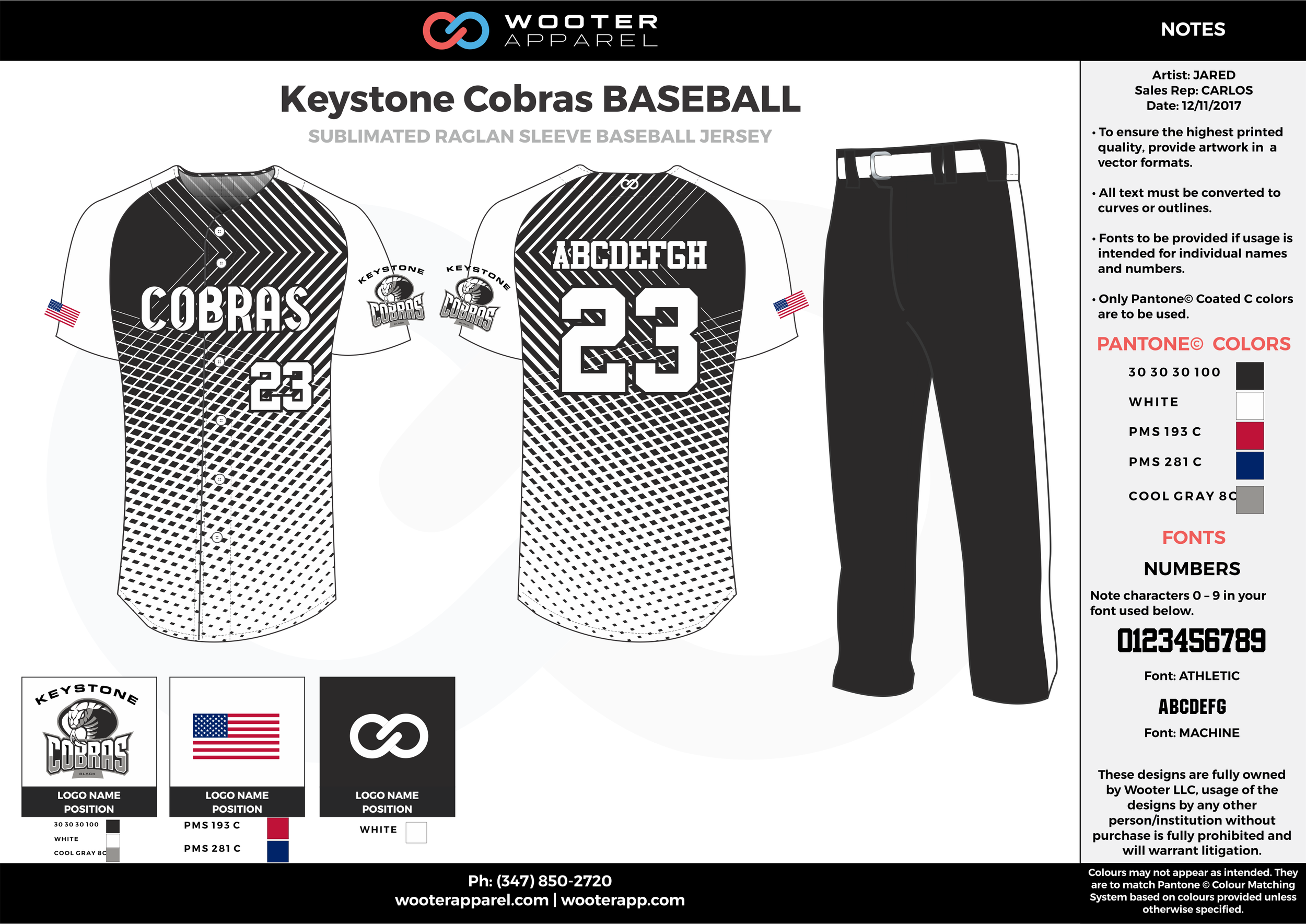 KEYSTONE COBRAS BASEBALL black white gray blue red baseball uniforms jerseys pants