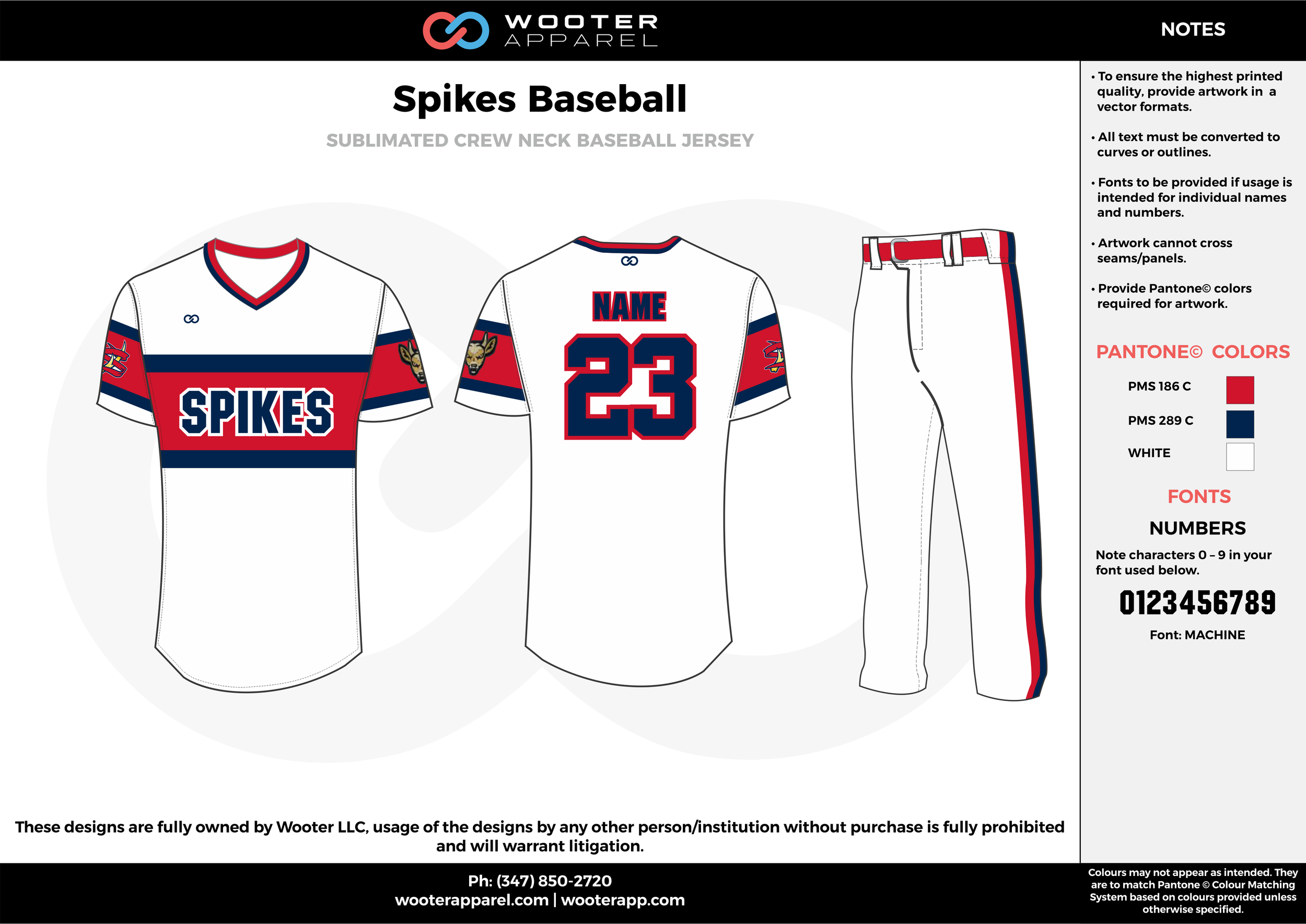 SPIKES BASEBALL white red black baseball uniforms jerseys pants