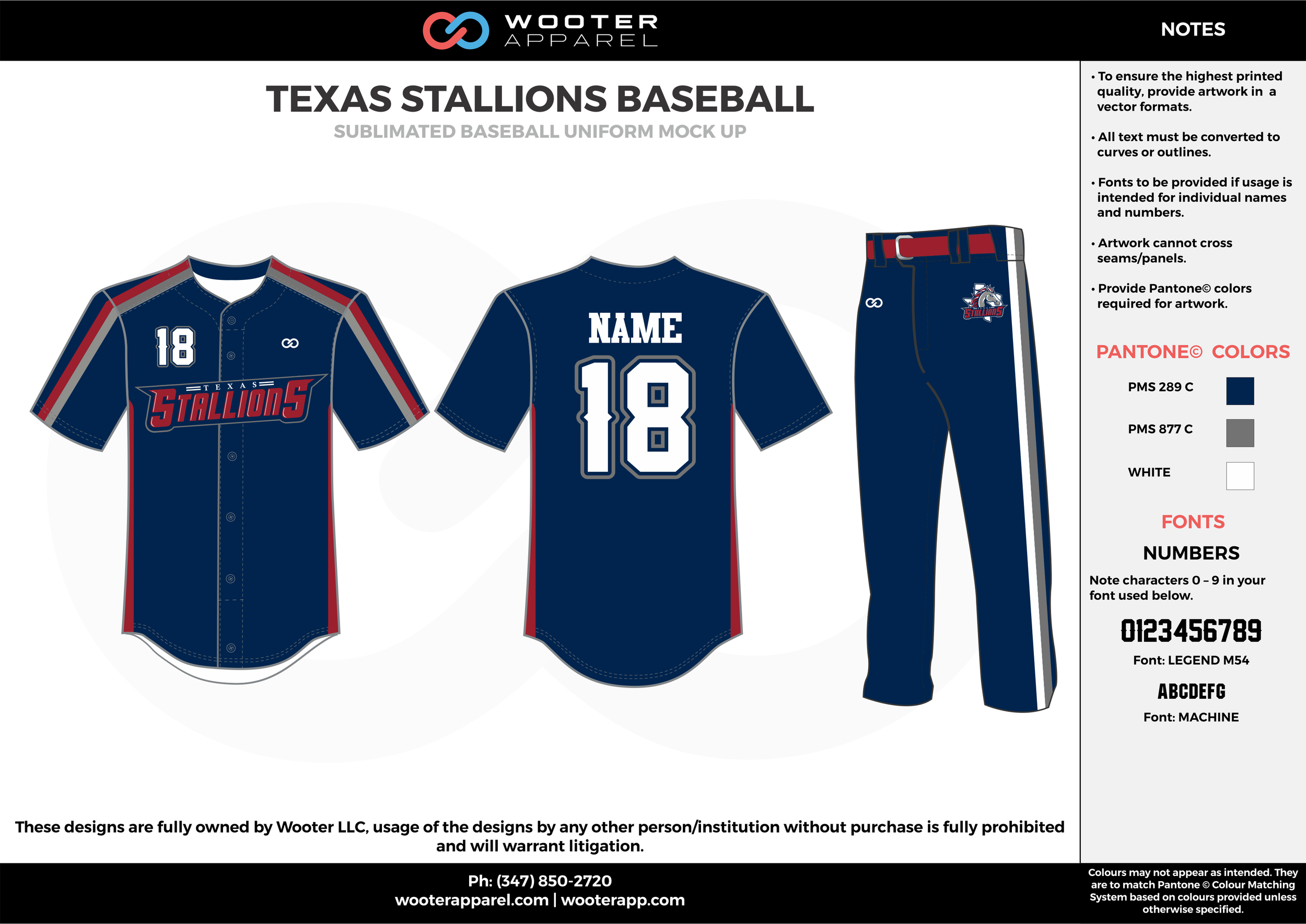 TEXAS STALLIONS BASEBALL dark blue gray red white baseball uniforms jerseys pants