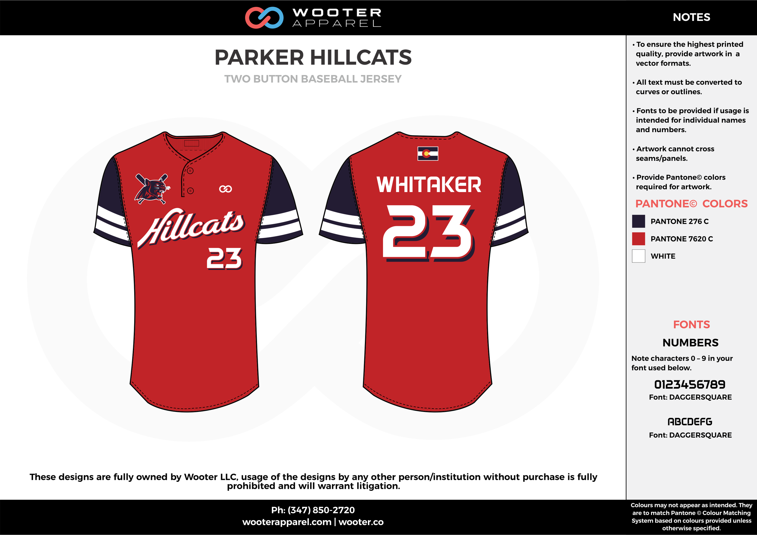 PARKER HILLCATS red black white baseball uniforms jerseys tops