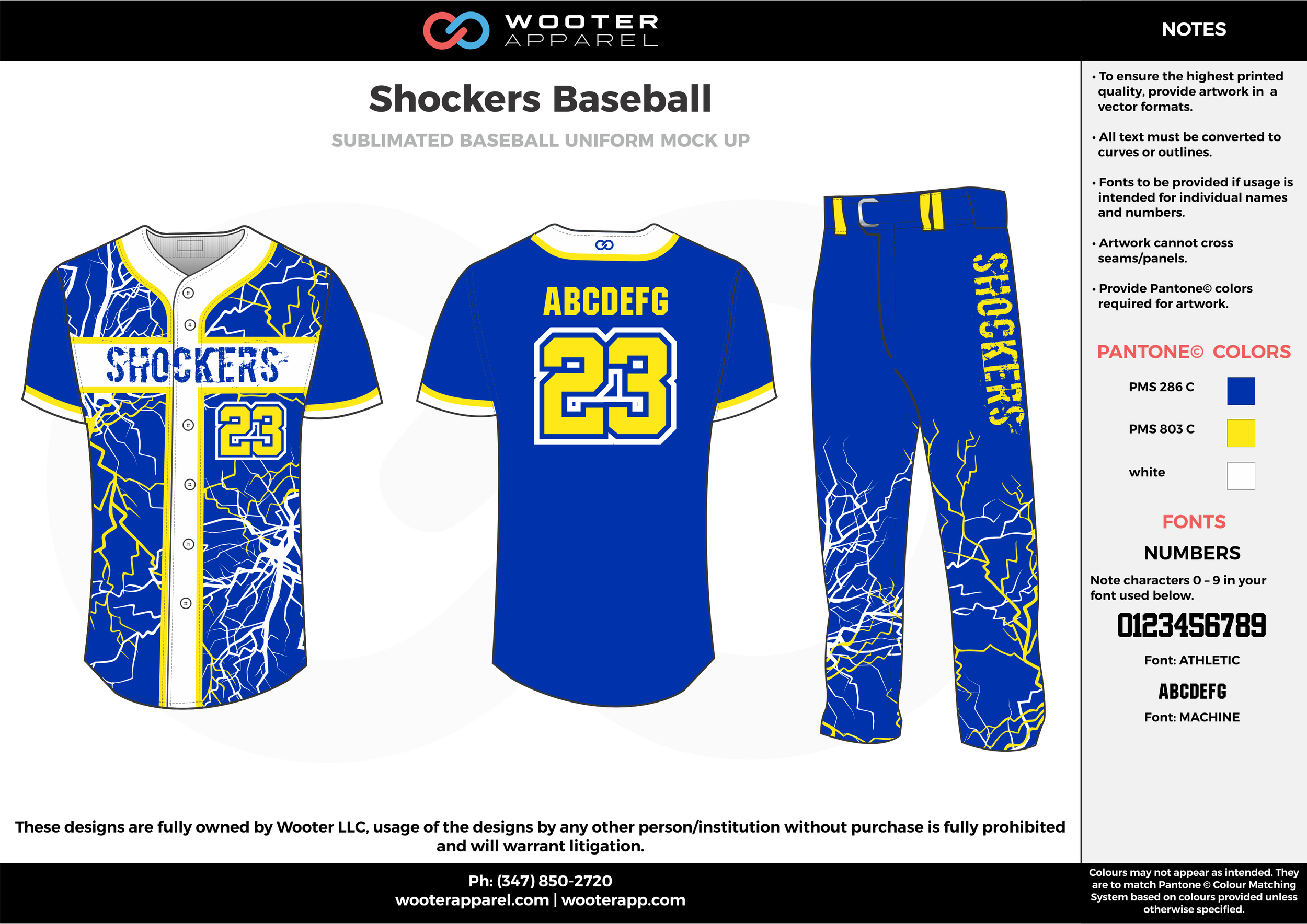 SHOCKERS BASEBALL blue yellow white baseball uniforms jerseys pants