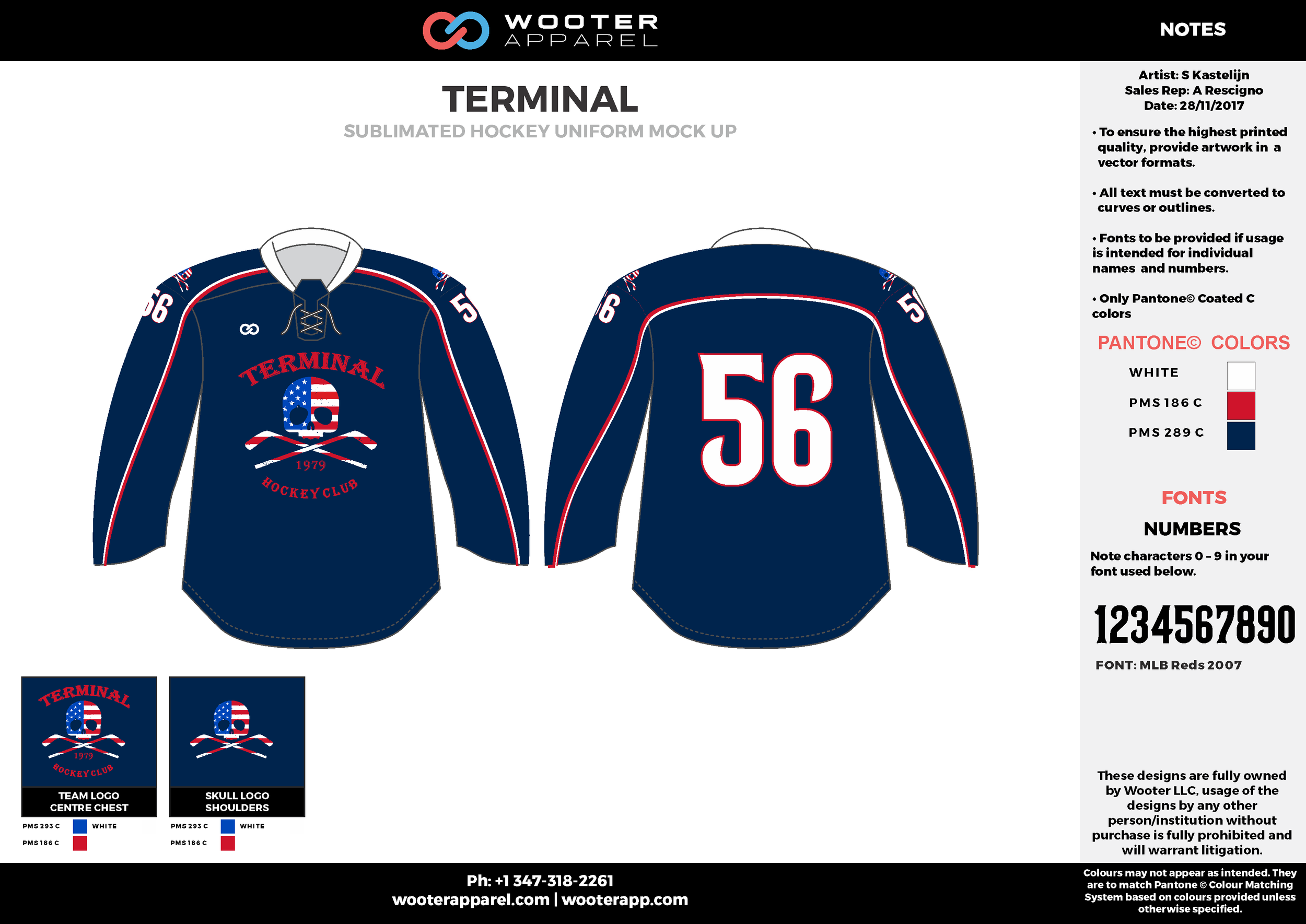 TERMINAL dark blue red white hockey uniforms jerseys