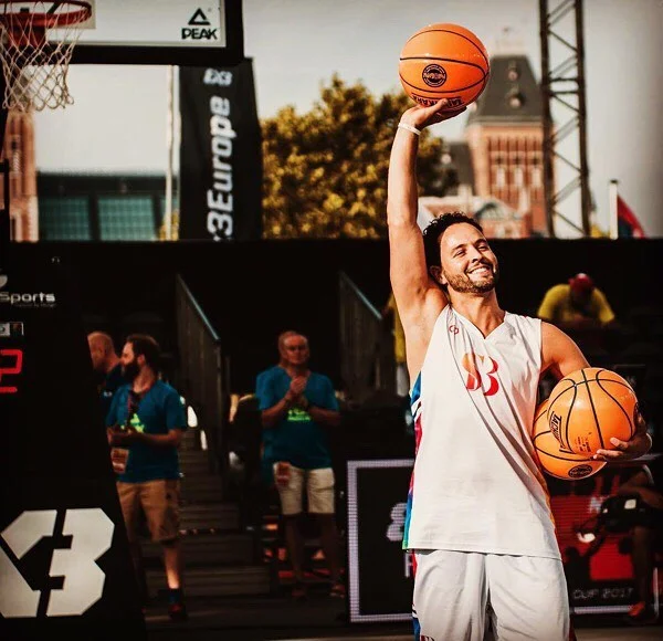 White red and blue basketball jersey and short