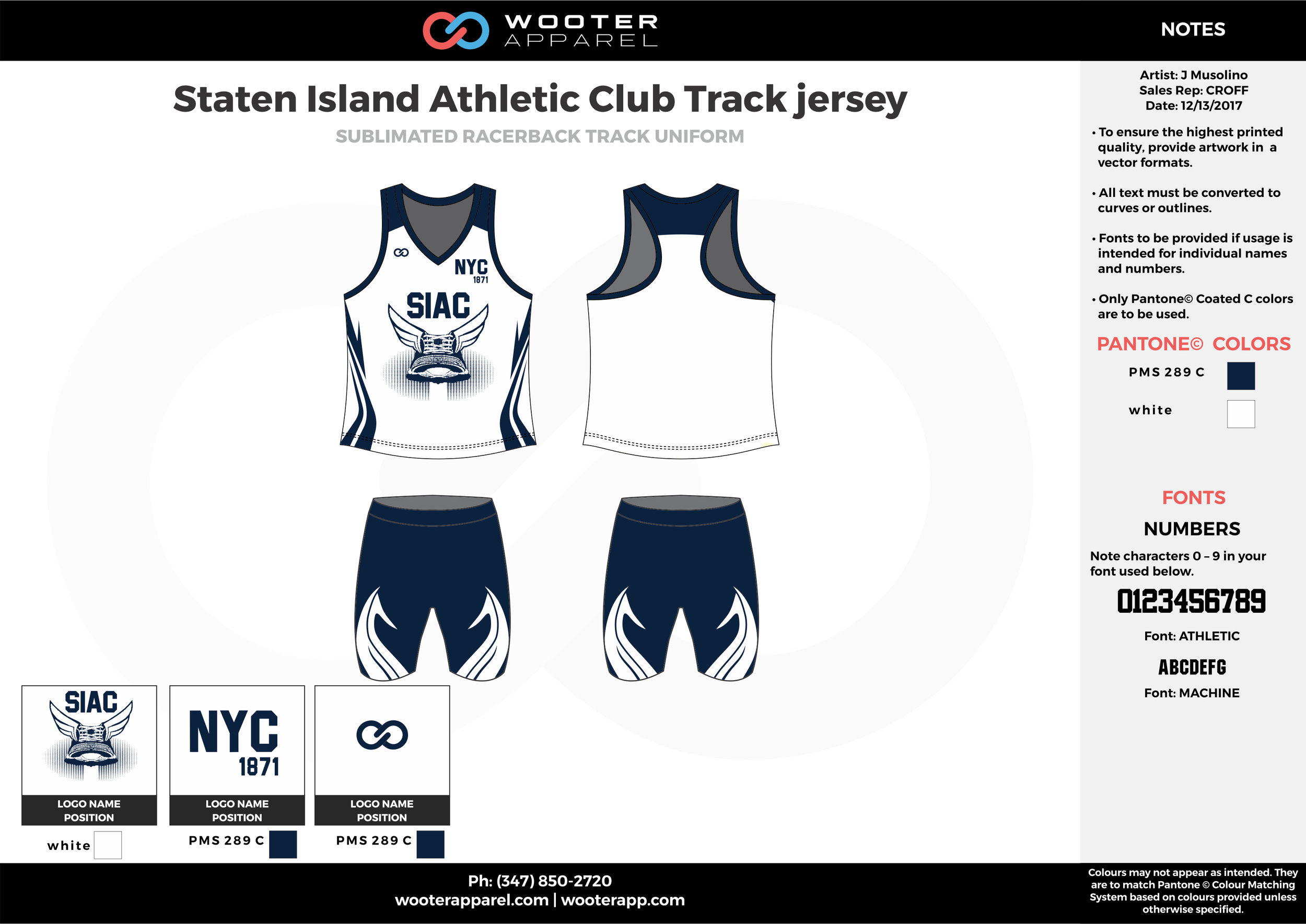 Staten Island Athletic Club Track jersey Blue and White Sublimated Compression Track Uniforms tank and shorts
