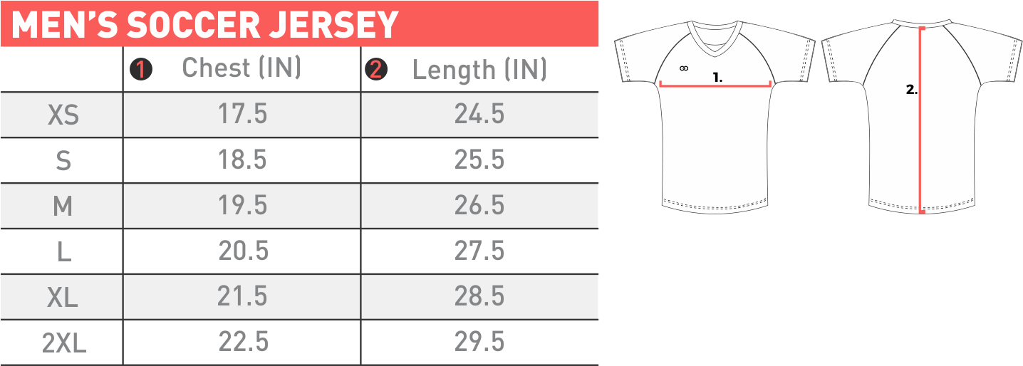 Soccer Jersey Size Chart