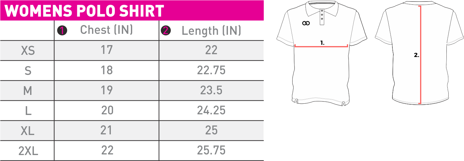 Womens Polo Shirt Size Chart | Arts - Arts