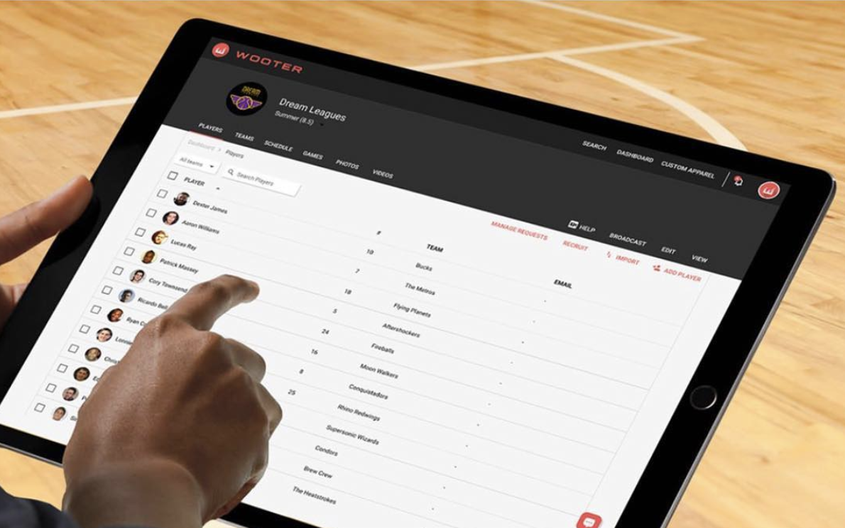 With the Wooter App, you can keep track of your players and teams stats as well as the schedule for those teams. You will also be able to order team uniforms and apparel for your teams players.