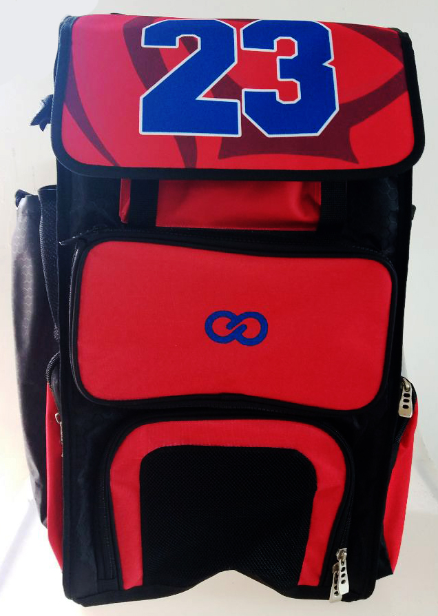 Red Black and Blue Baseball Bag