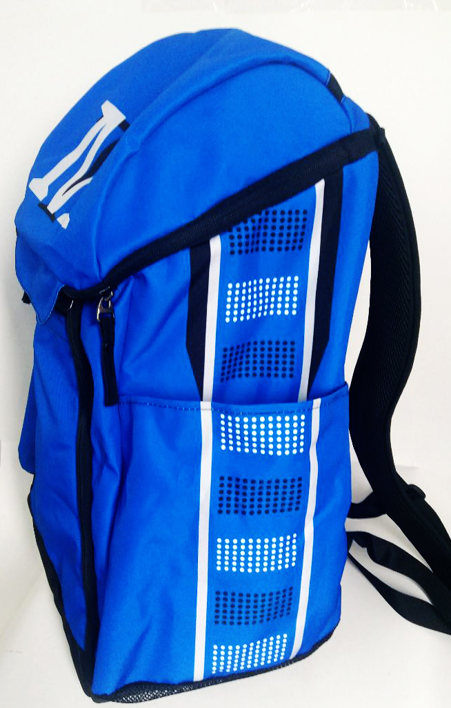 Blue Black and White Baseball Backpack