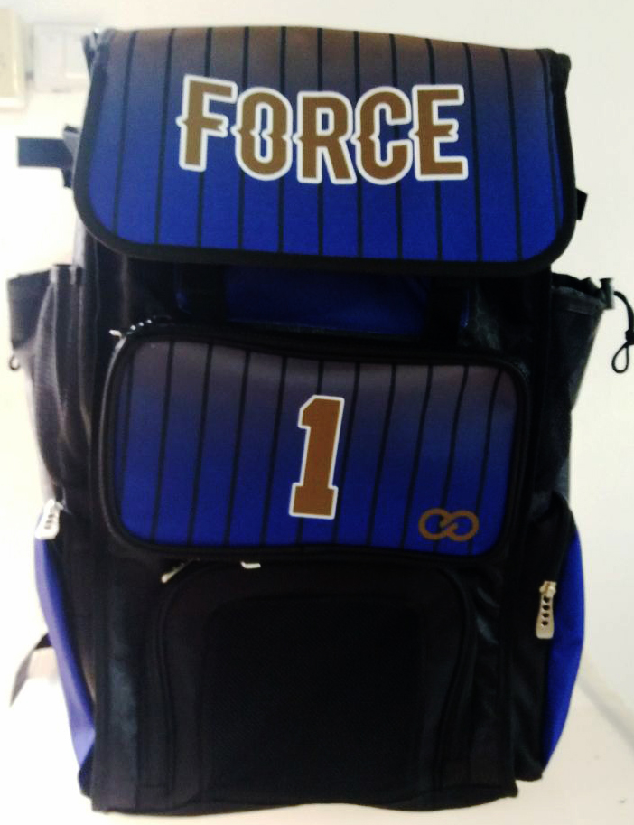 FORCE Black Blue and Brown Baseball Bag