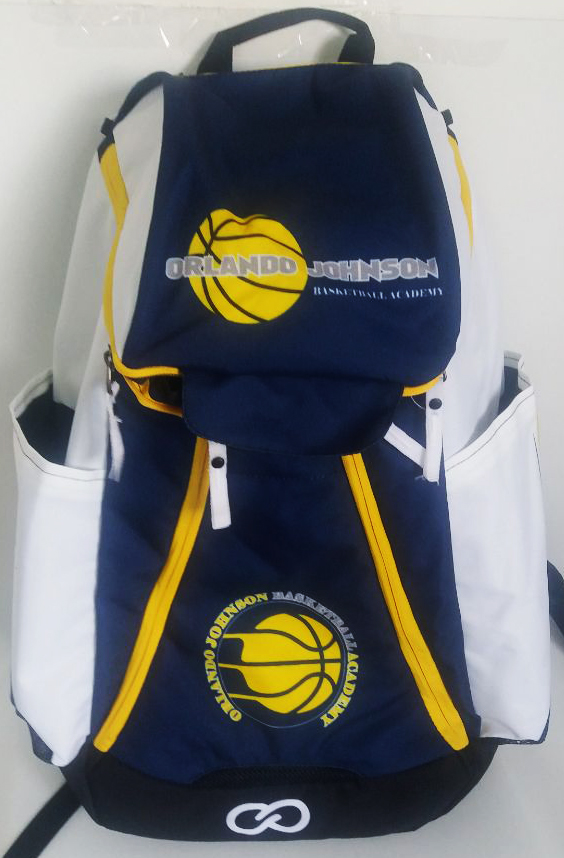 Blue Black Yellow and White Basketball Backpack