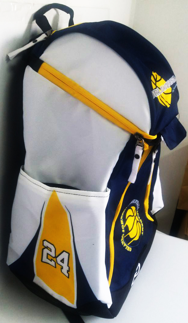 Blue Black Yellow and White Basketball Backpack
