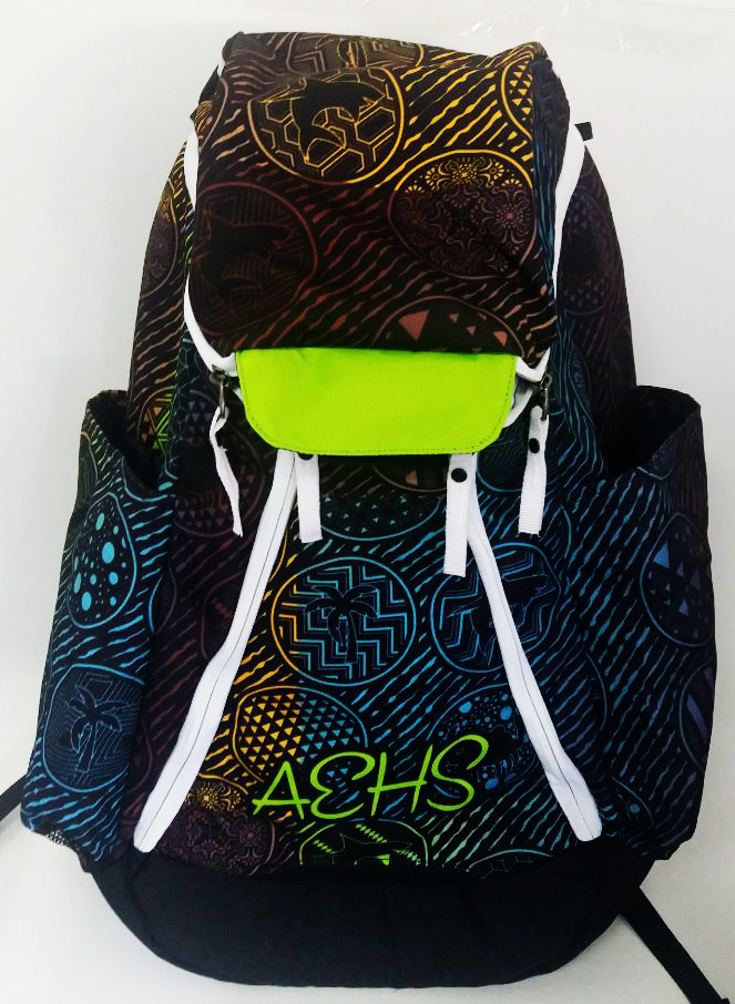 Yellow Blue Brown Red Black and White Basketball Backpack