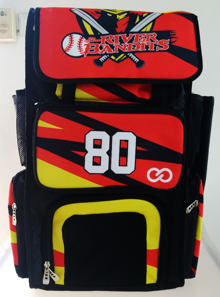 Black Red Yellow and White Baseball Backpack