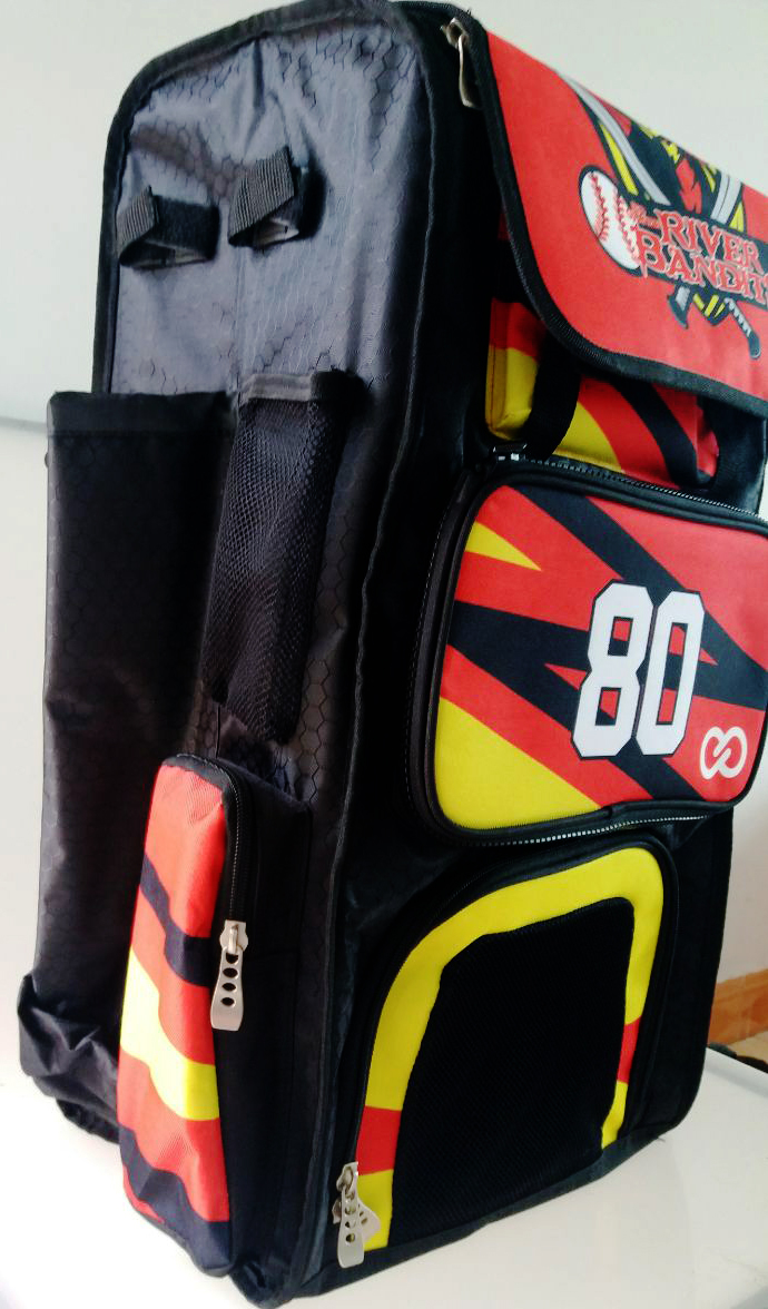 Black Red Yellow and White Baseball Backpack