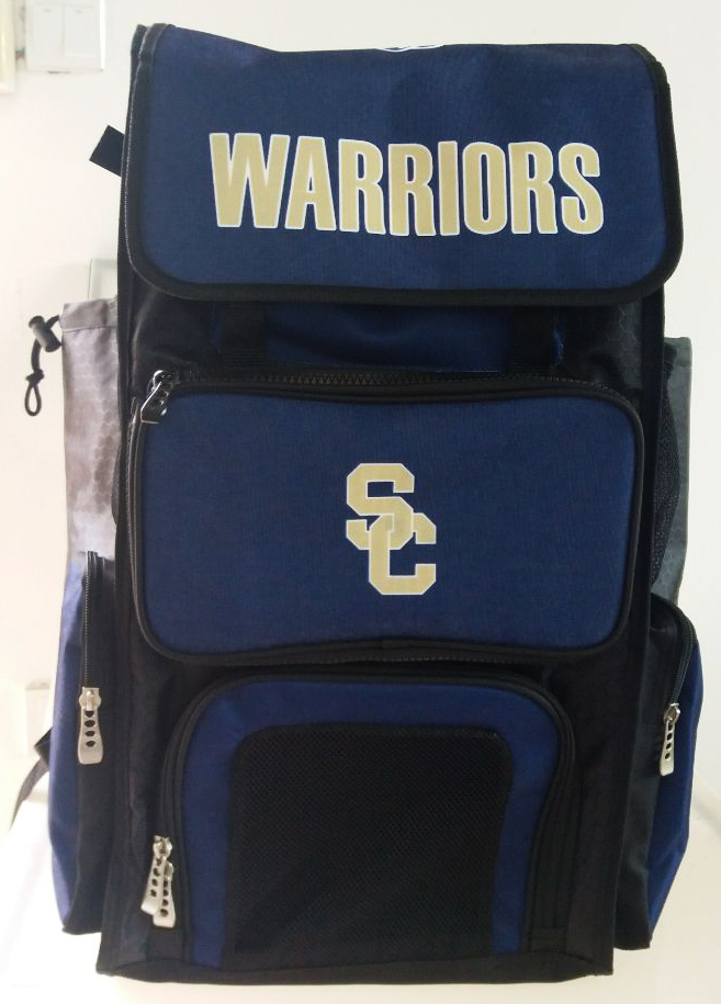 WARRIORS Blue Black and White Basketball Bag