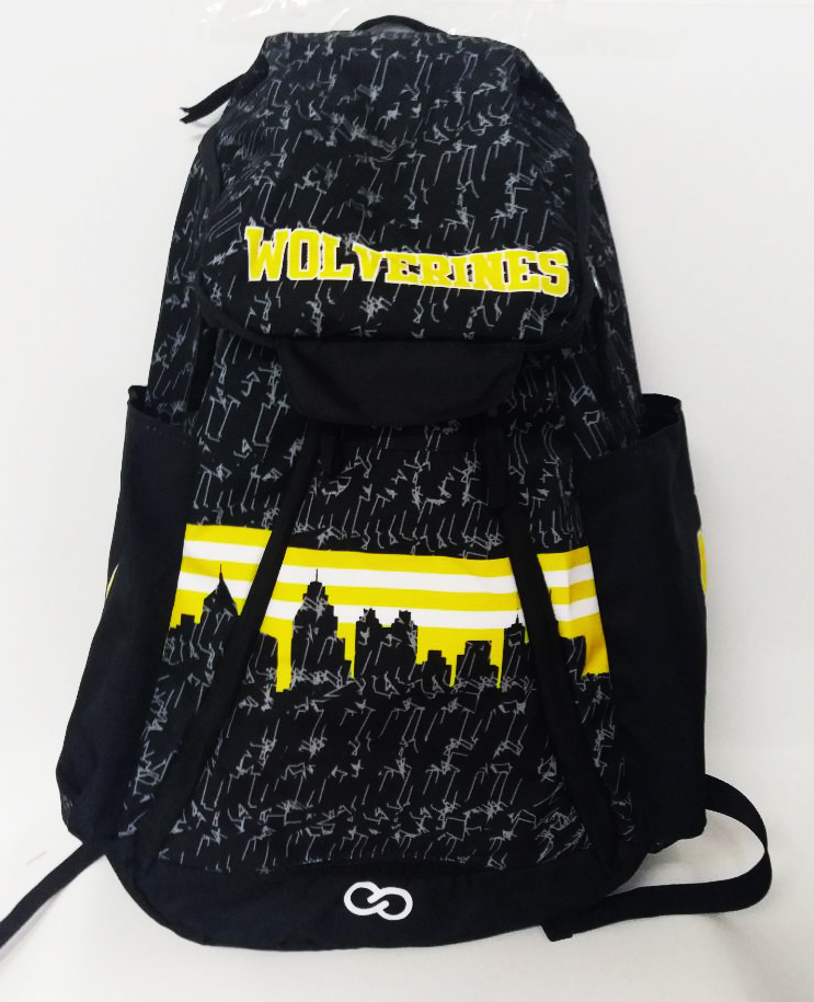 Black Yellow and White Basketball Backpack