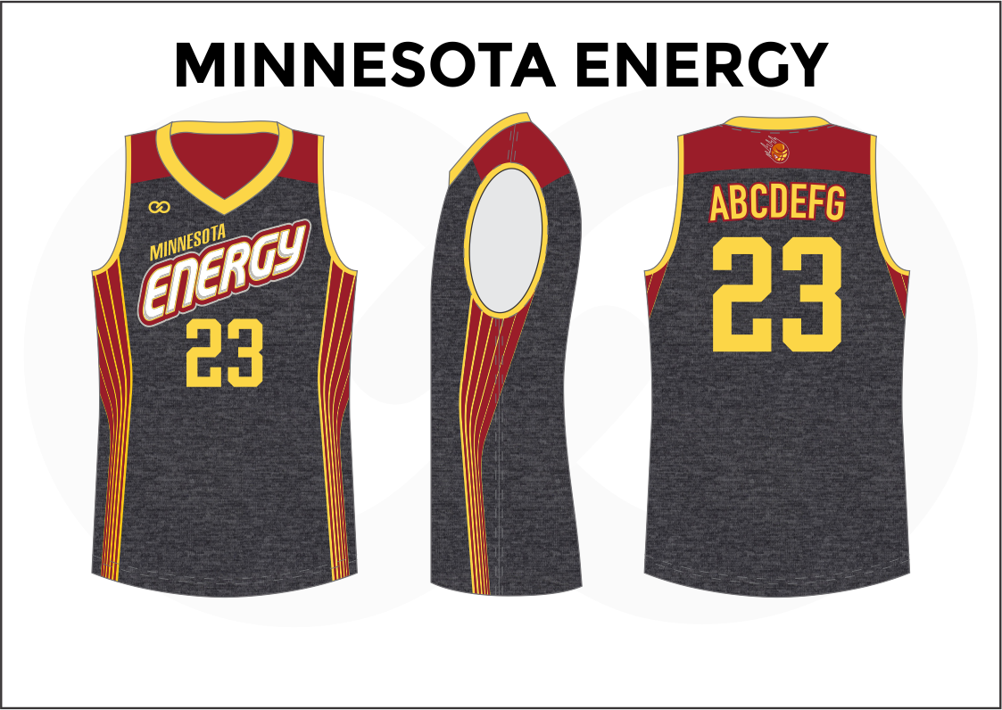 MINNESOTA ENERGY Gray Red Yellow Kids Basketball Jerseys