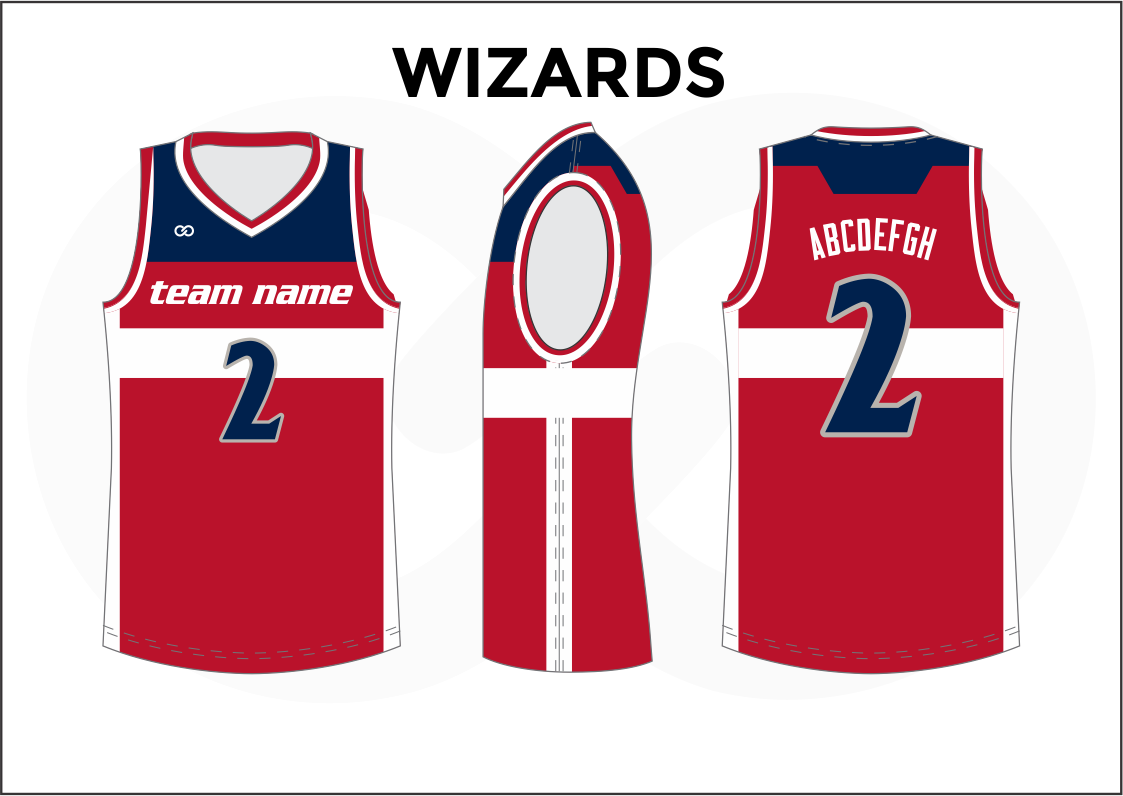 red and blue basketball jersey