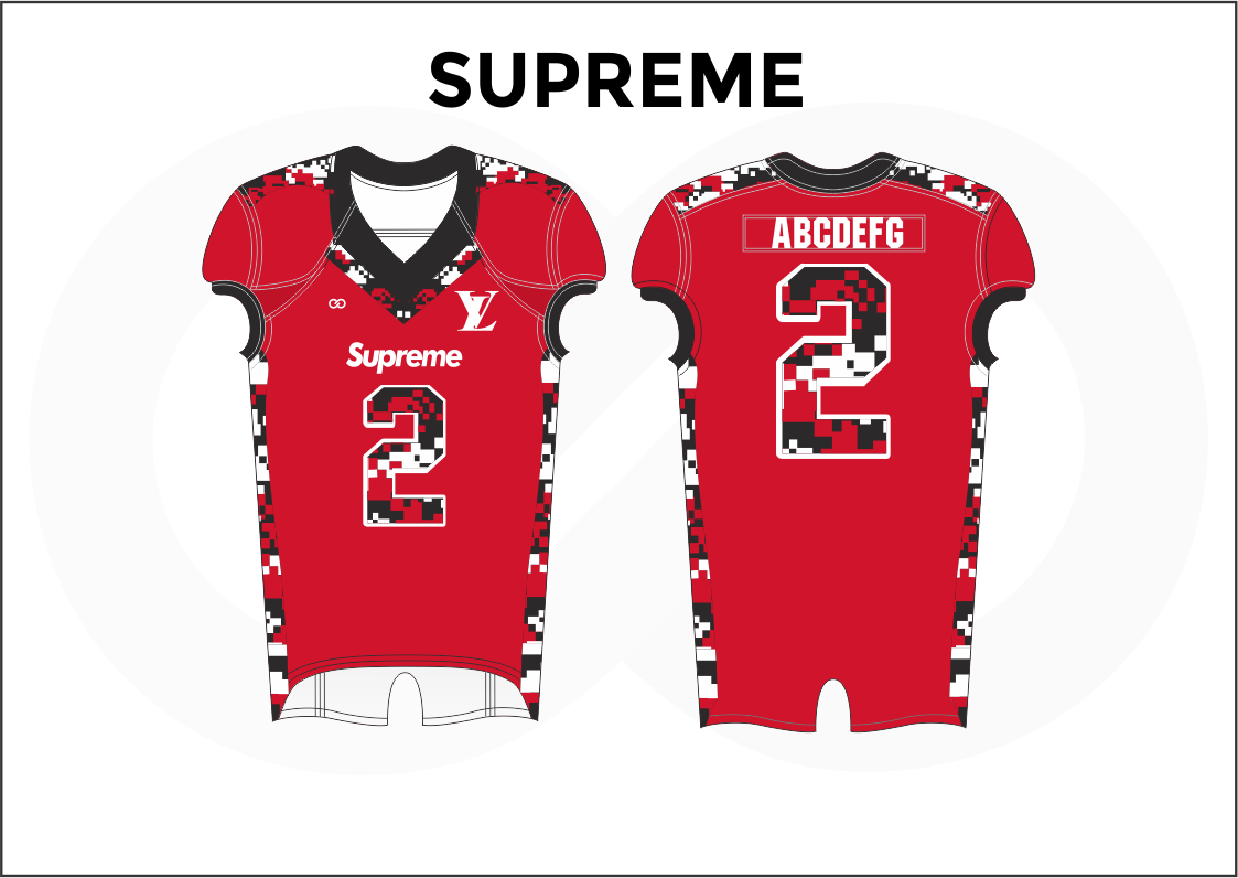 Custom Practice Football Jersey Uniform, Art White and Navy Red