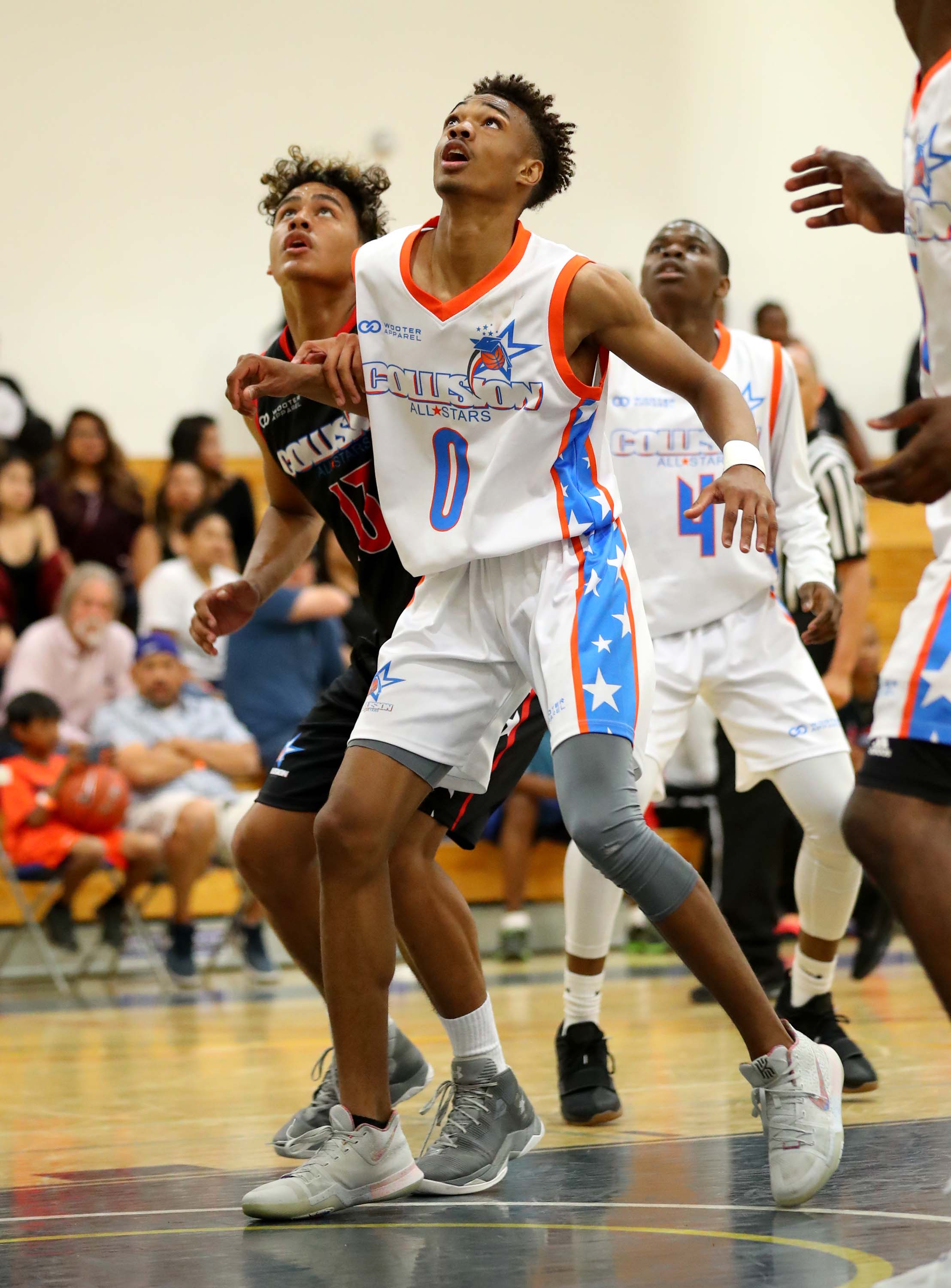 COLLISION White Blue Orange Red Black Basketball Uniforms, Jerseys, and Shorts