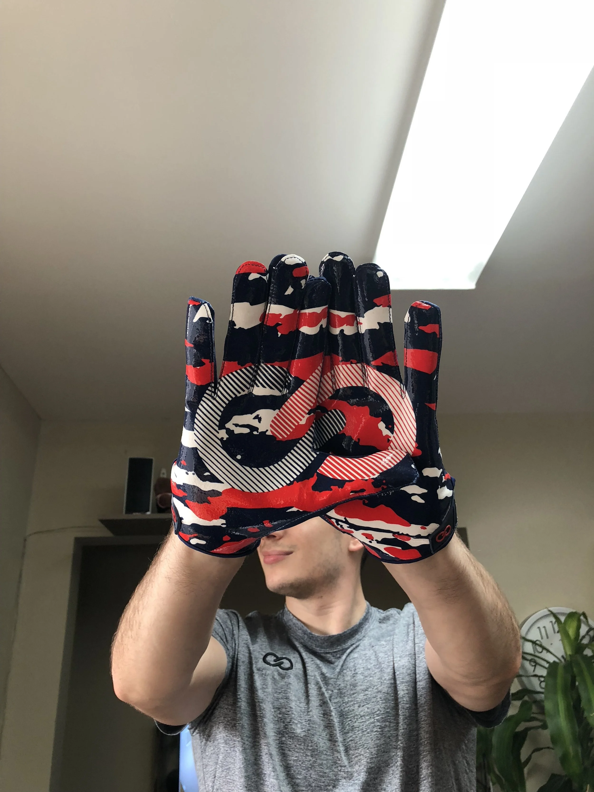 Custom made nike football on sale gloves