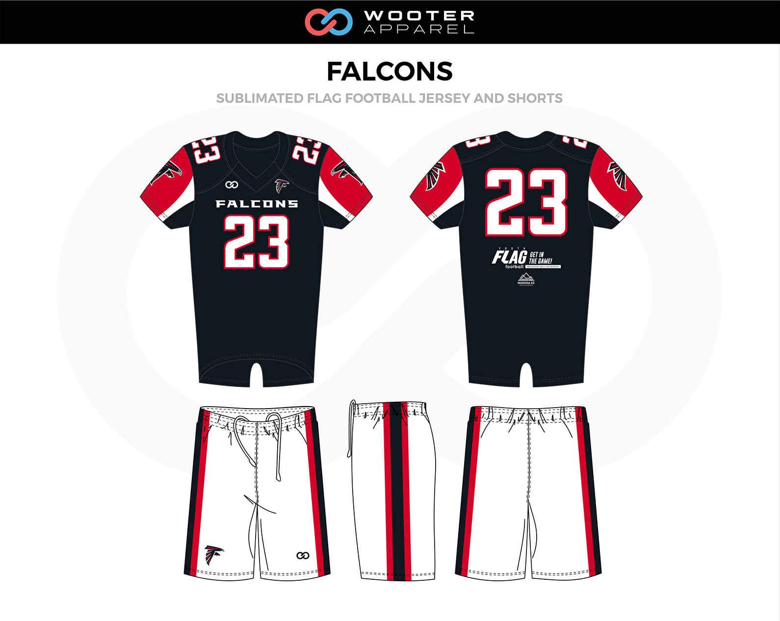 black and red football uniforms