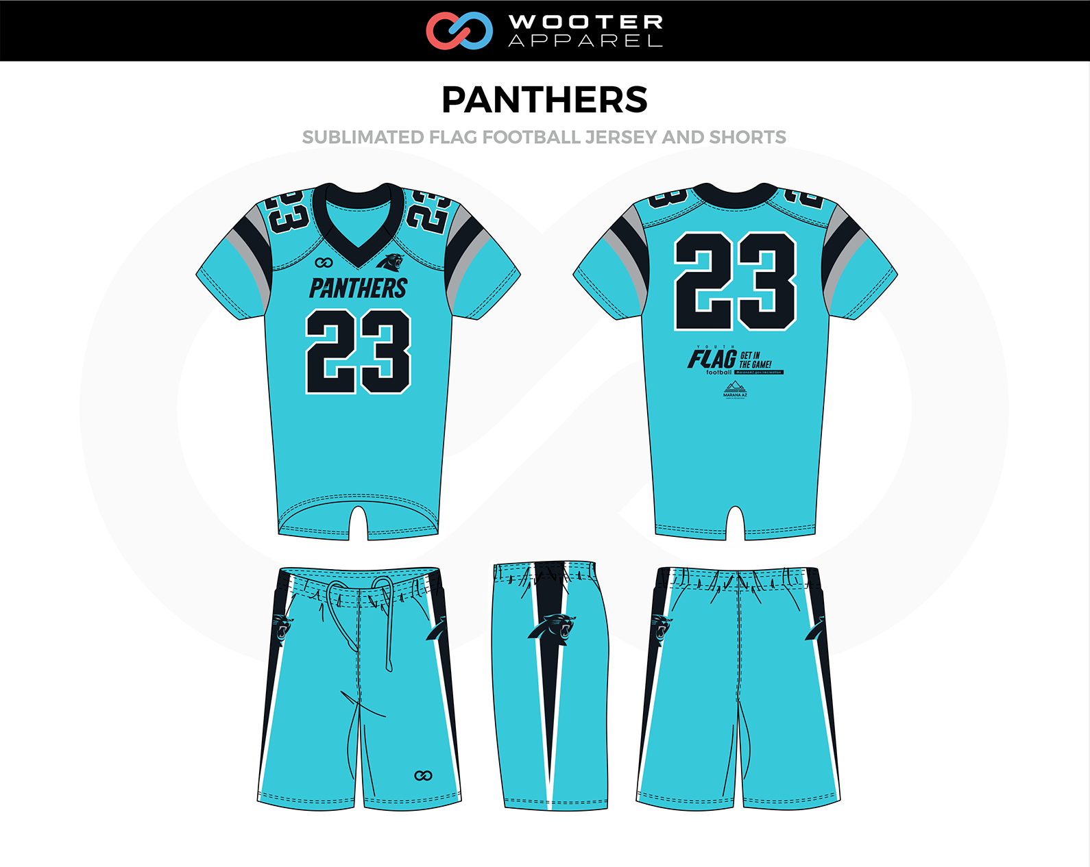 blank flag football jerseys