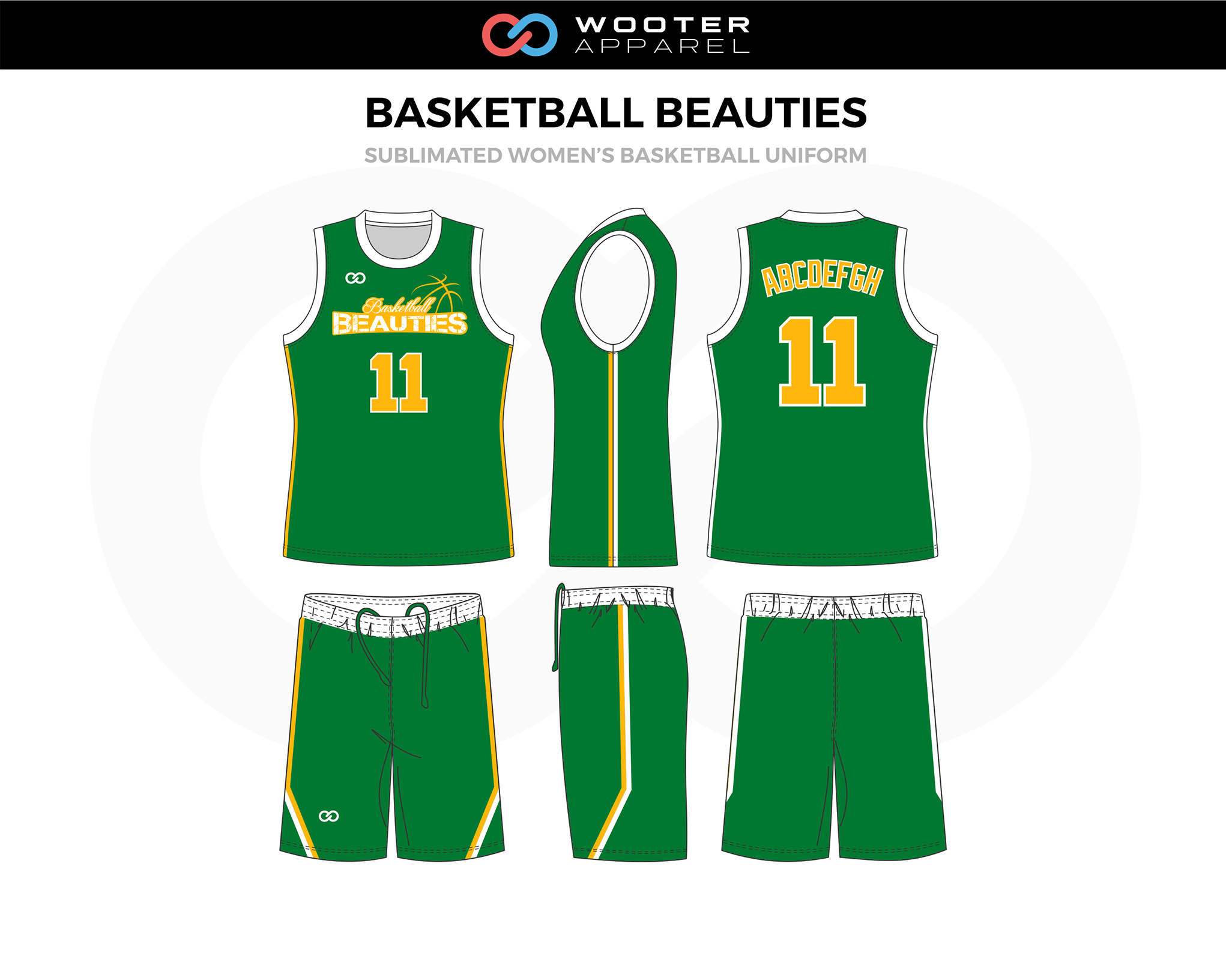 sublimation green yellow basketball jersey