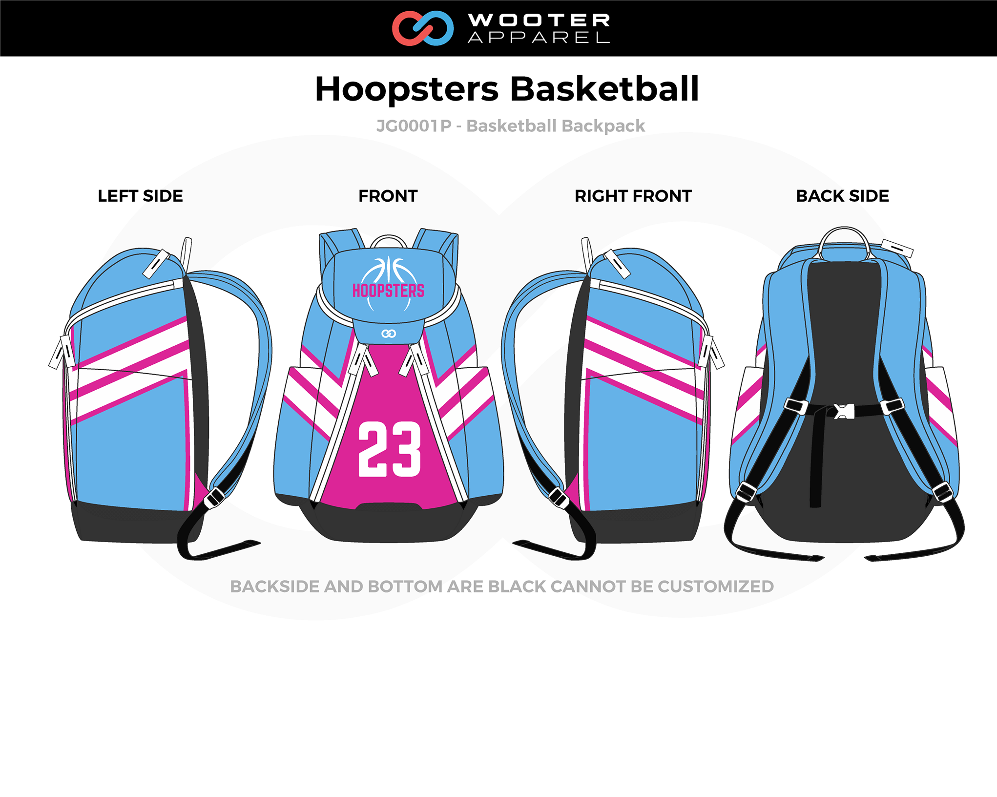 pink basketball backpack