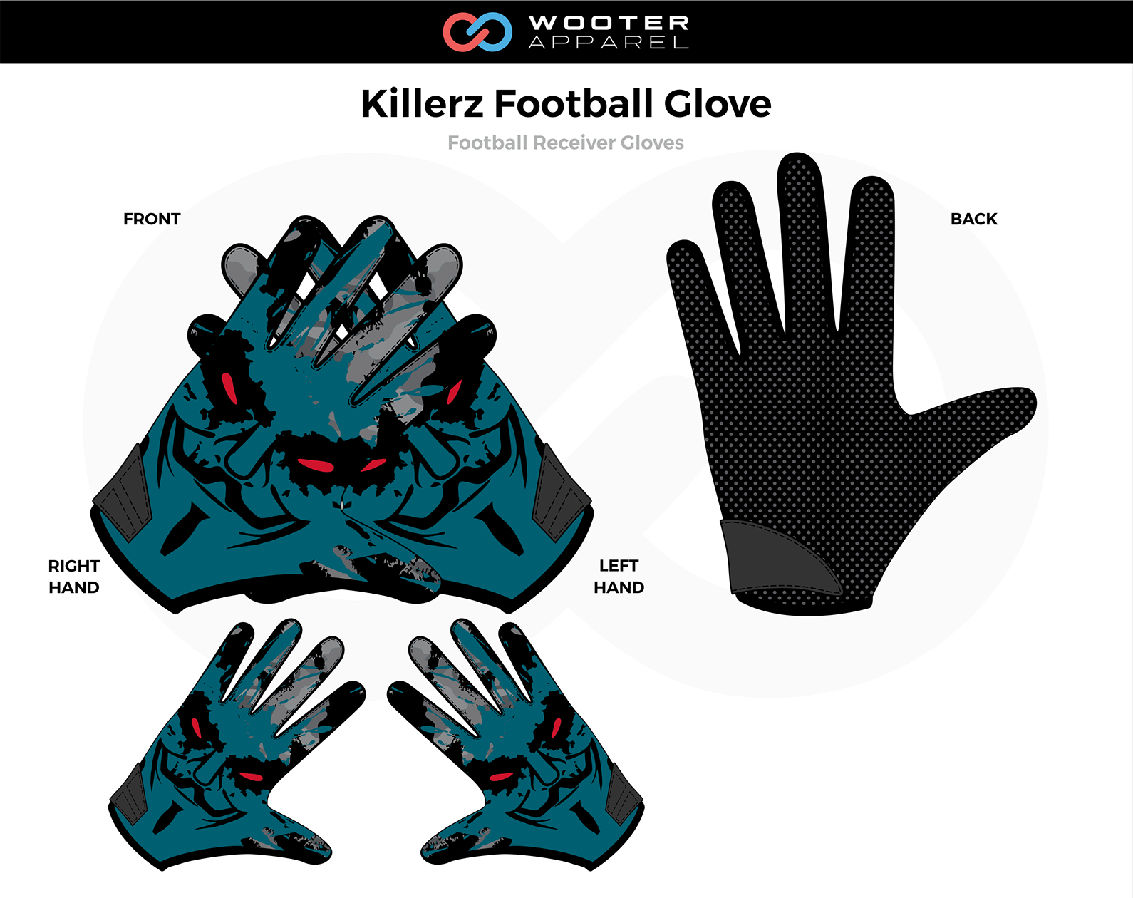 KILLERZ Blue Black Red Gray Custom Football Gloves Football Receiver Gloves  Anonymous