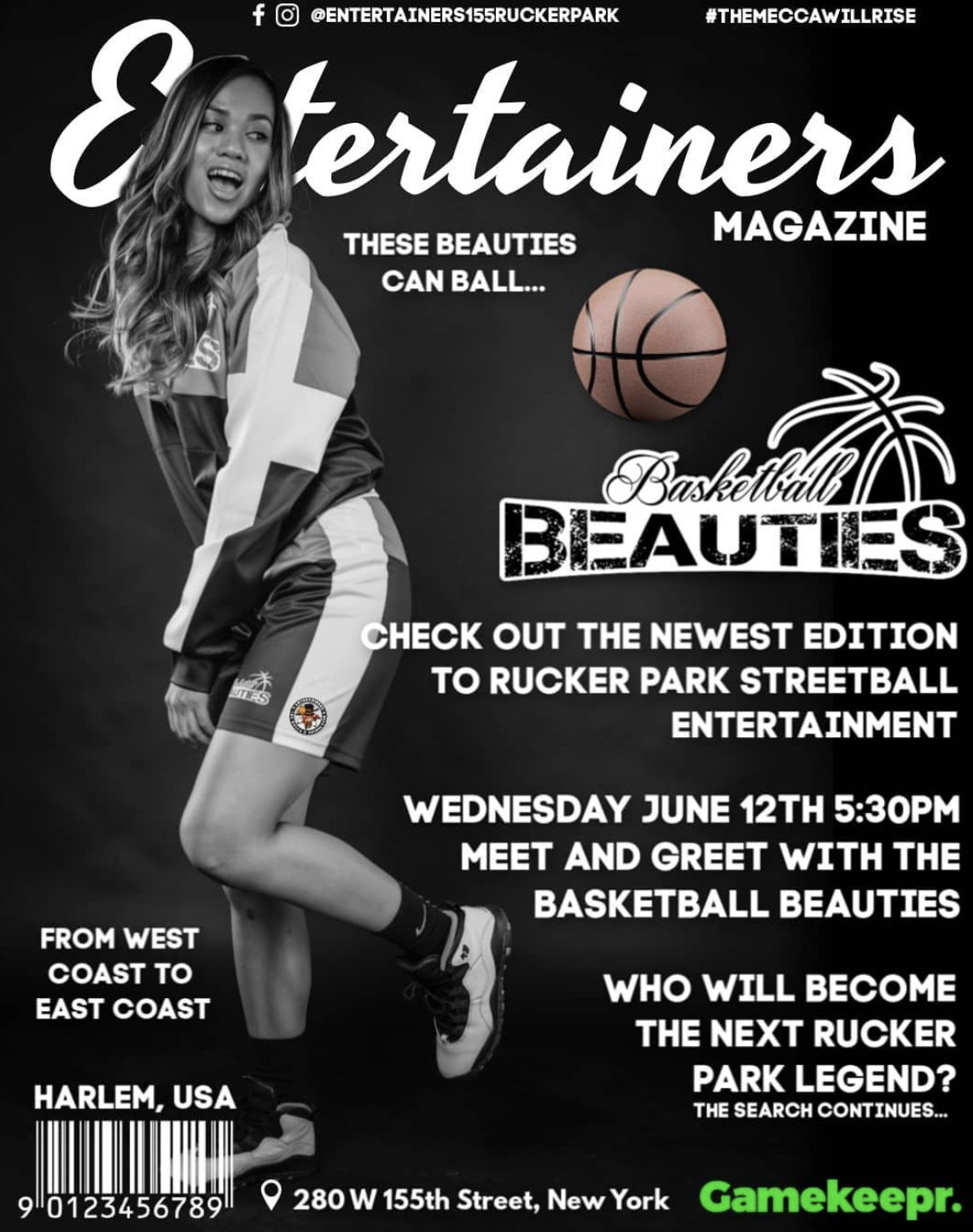 California Cover Girl: Kookie graced the front of Entertainers Magazine this past June in New York as the Entertainers Basketball League hosted the Basketball Beauties League for their annual meet and greet to kick-off the season playing at Rucker Park.