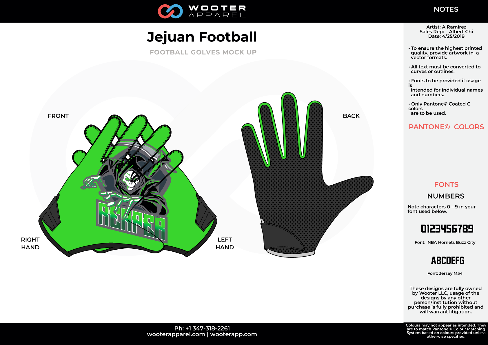 Grim Reaper Football Gloves - Custom Gloves Jejuan Football