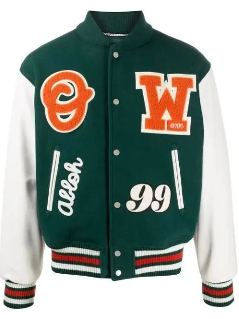 Woo Shoulder Emphasis Varsity Jacket