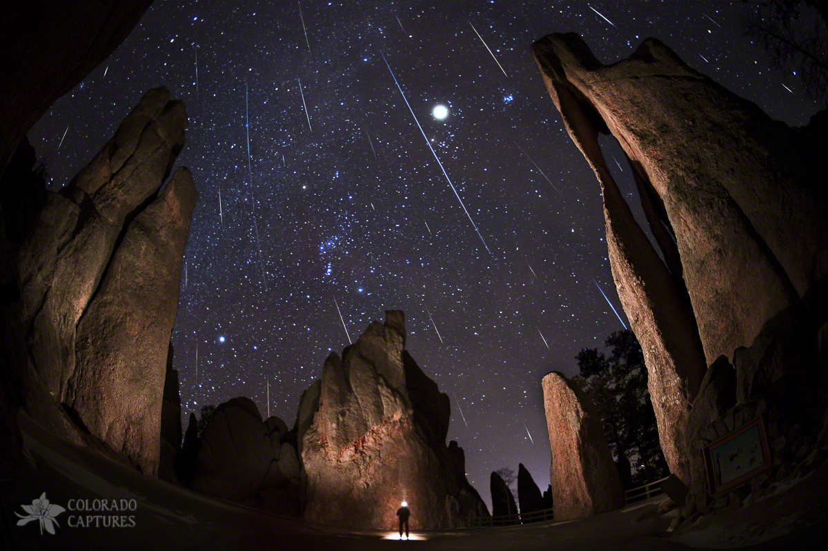 Painting The Needles Under The Geminids Meteor Shower