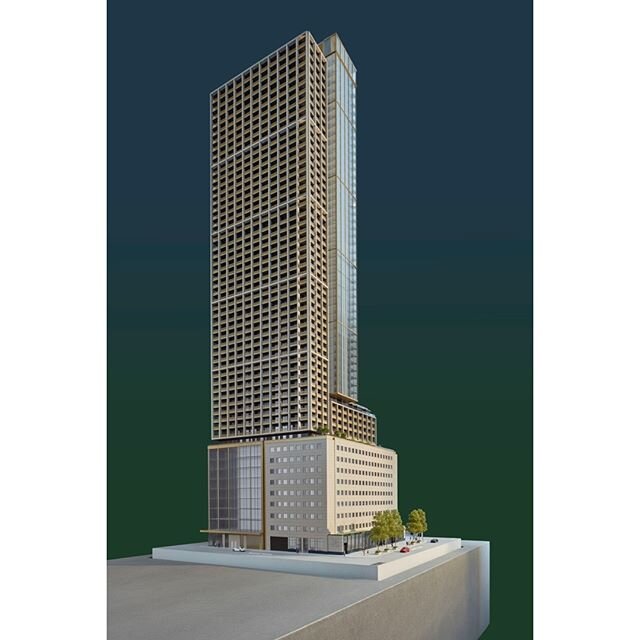 Architectural Model  of new design for 481 University Ave. &ndash; Northwest Corner View. B+H Architects⁣
⁣#bandharchitects  #architecturalmodel #toronto #universityavenue