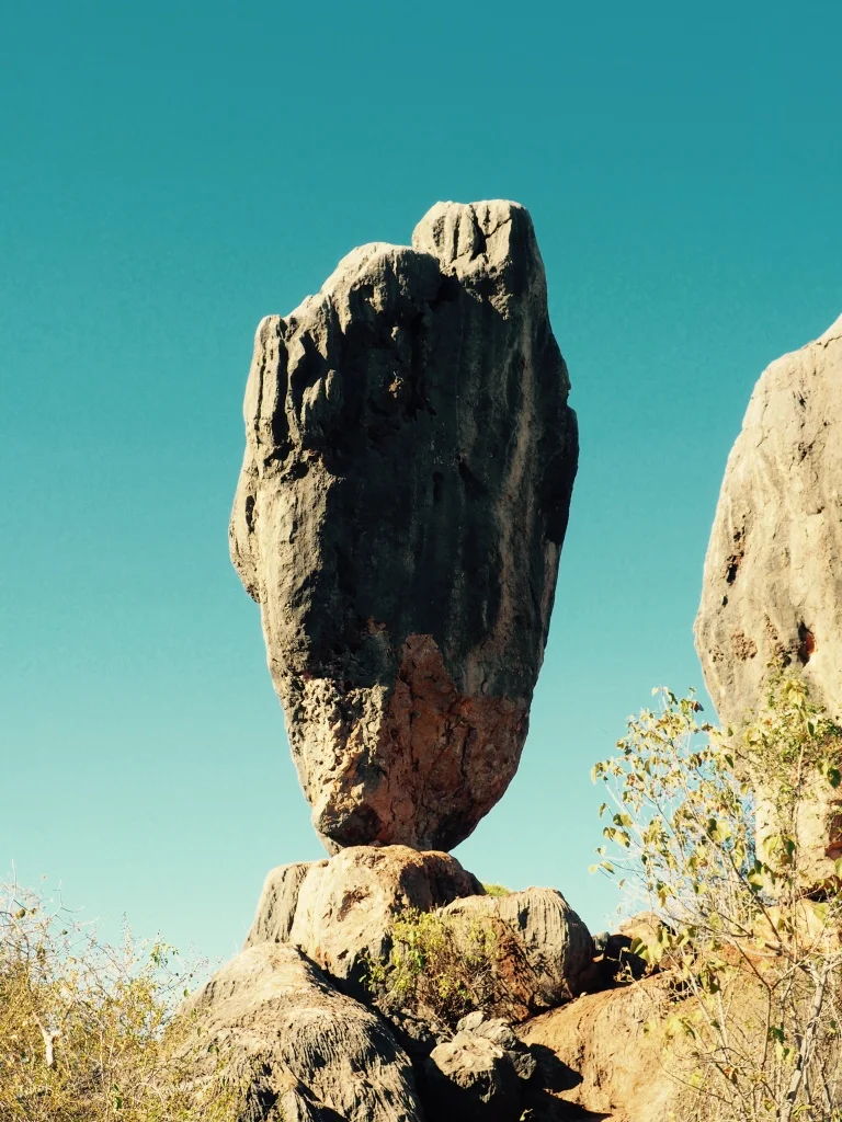 A boulder balances precariously in the dry ranges near Chillagoe.&nbsp;With some of the most ancient rocks in the world, Australia is a wonderland of geology