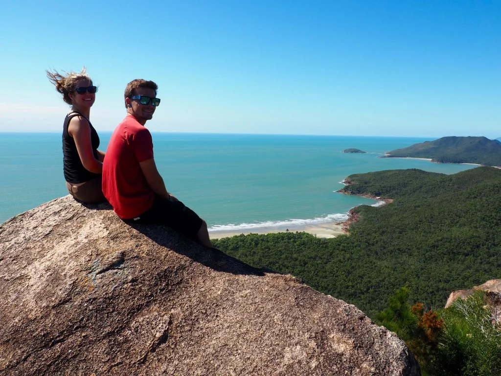 A blue-bird day and epic views over the Pacific from atop Nina peak