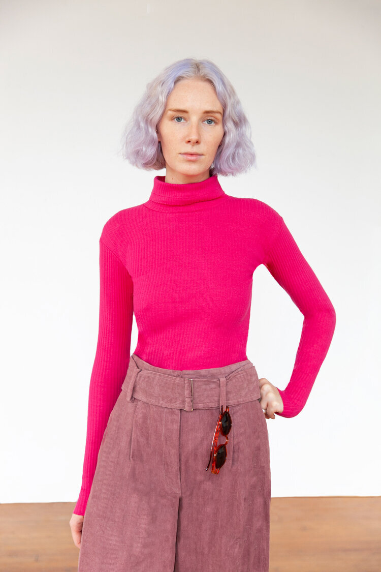 Basic Color Fall Turtleneck / Fuchsia —Delfina Balda | Shop the official  site