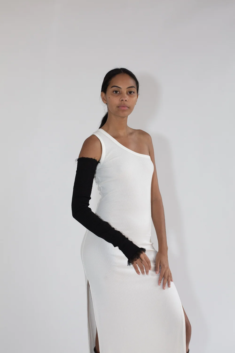 open lace back dress Finola One Shoulder Midi Sweater Dress main image 1