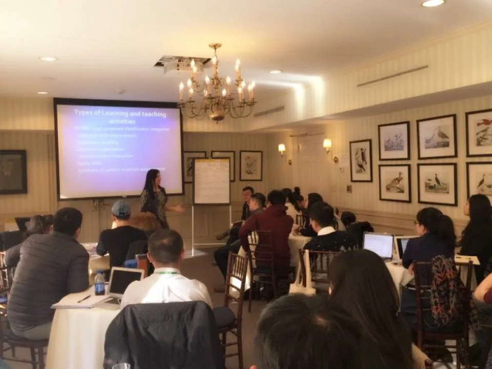 The author lecturing students about the case study method.