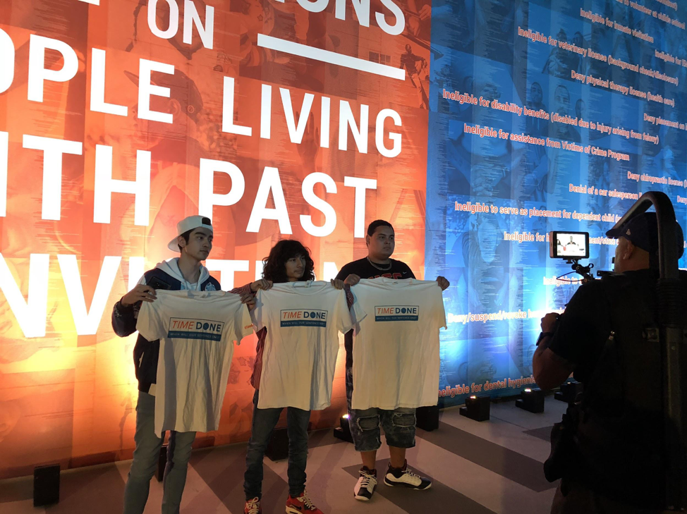 HSRA LA students advocating for a reduction in the number of restrictions placed on formerly incarcerated people. Currently there are over 38,000 restrictions placed on convicted felons once released, which perpetually continues their "time served."