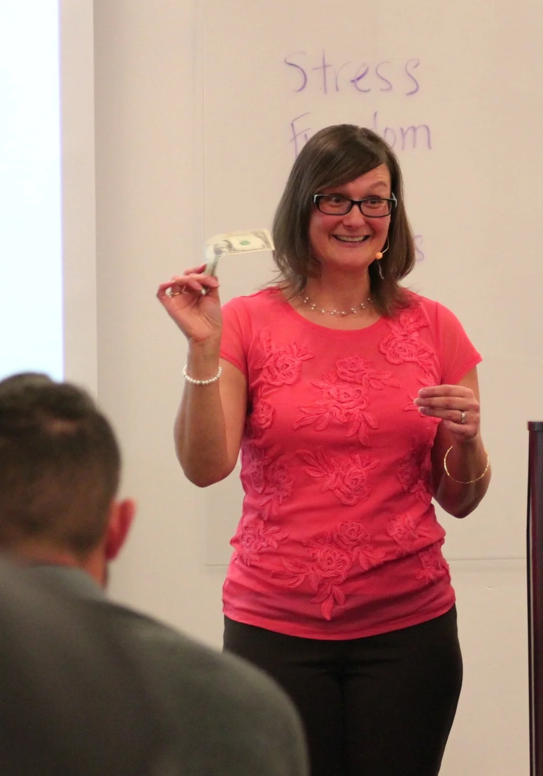 Alana with money.JPG