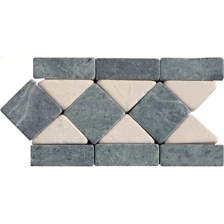 Verde Jade Crema Marfil Tumbled 3x12