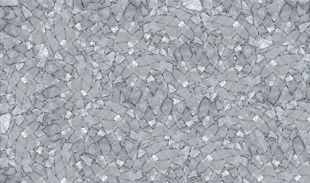 Quartz White with Silver Backlit Semi-Precious Stone