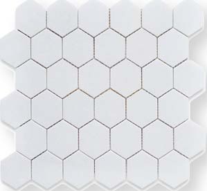 New York Marble & Ceramic, Inc. — White Matte Hexagon 2x2