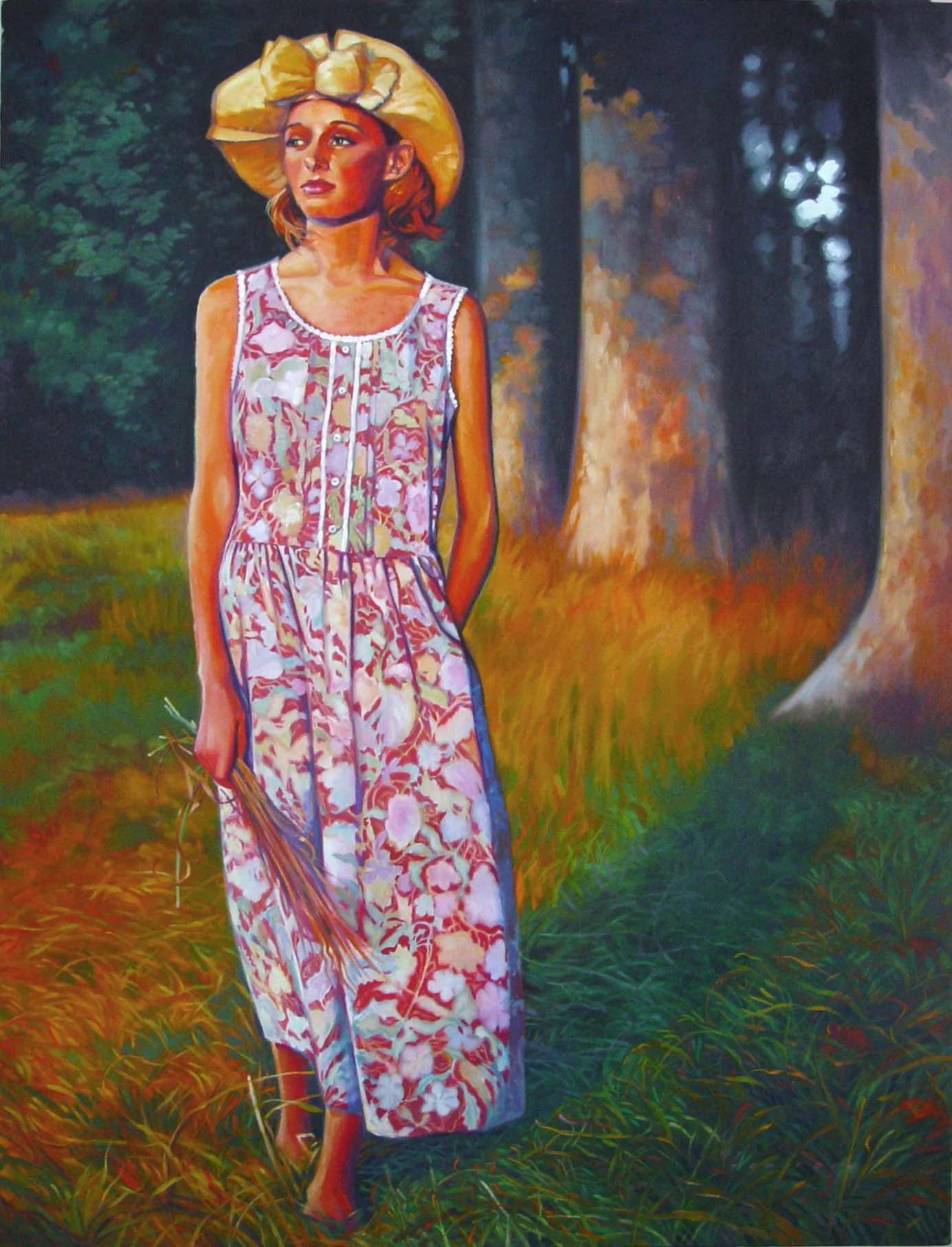 Laura Ashley dress 30x40" Oils $4000